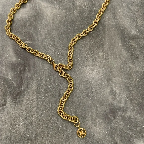 Vintage Givenchy Gold Lariat Adjustable Gold Chain Necklace - Picture 8 of 12